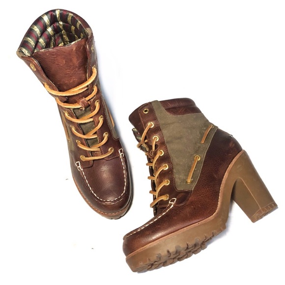 Sperry Shoes - Sperry Topsider Trinity Heel Boots • Brown & Olive